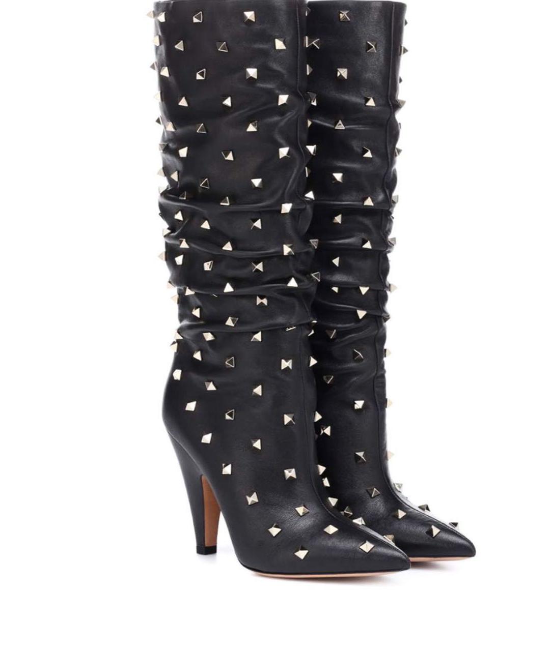 VALENTINO Черные кожаные сапоги, фото 2