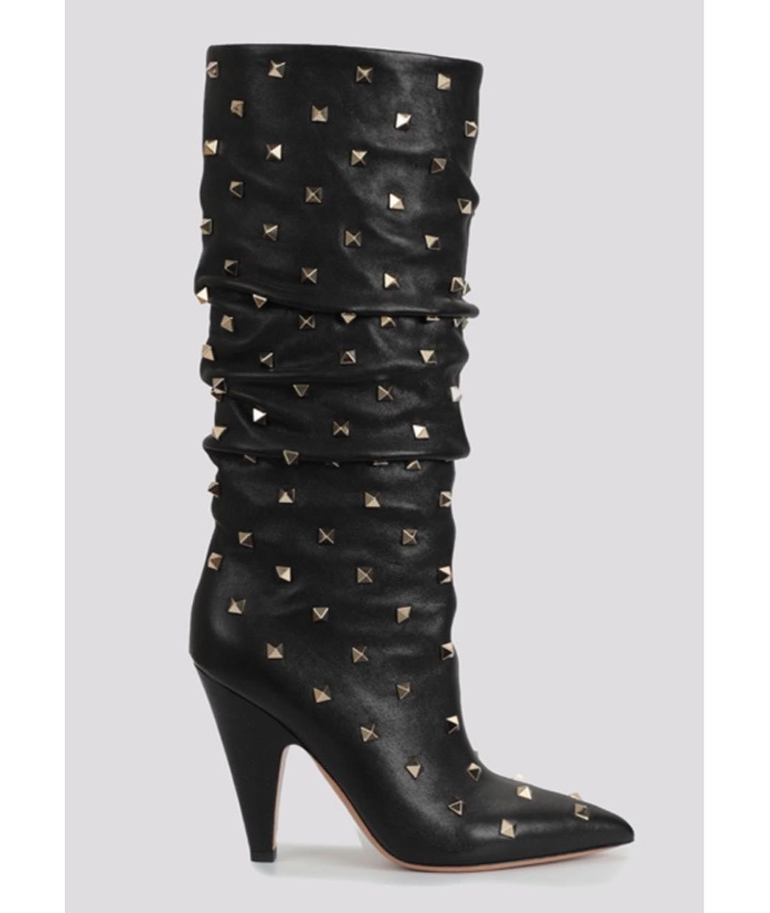 VALENTINO Черные кожаные сапоги, фото 3