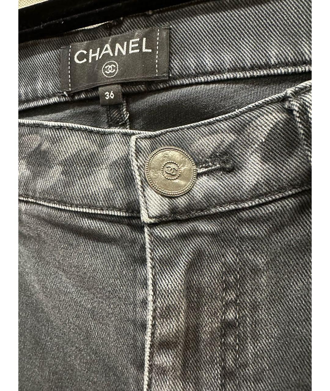 CHANEL Серые хлопковые прямые джинсы, фото 6