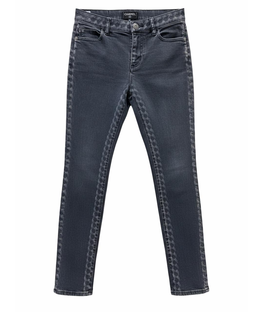 CHANEL Серые хлопковые прямые джинсы, фото 1