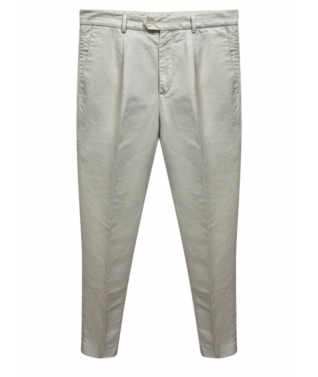 BRUNELLO CUCINELLI Белые льняные классические брюки, фото 1