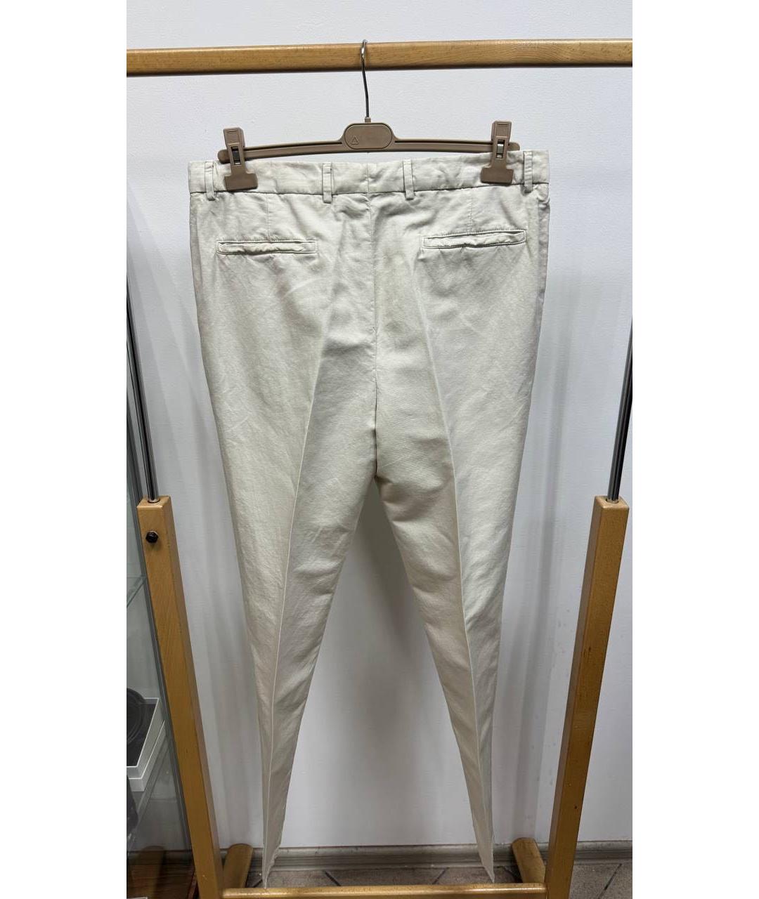 BRUNELLO CUCINELLI Белые льняные классические брюки, фото 2