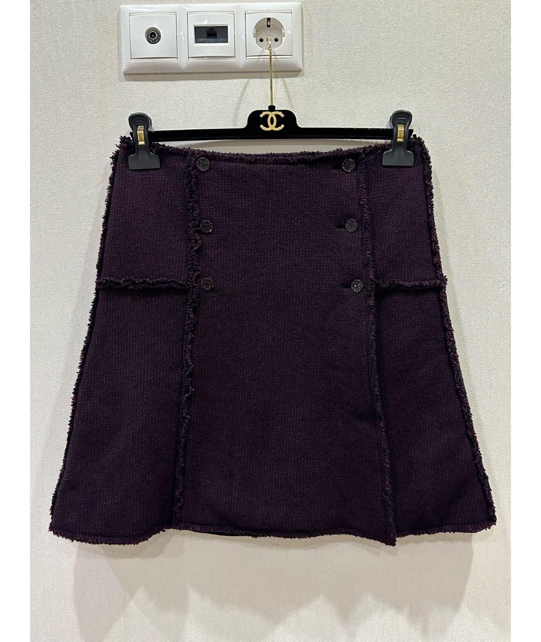 CHANEL Мульти твидовая юбка мини, фото 9