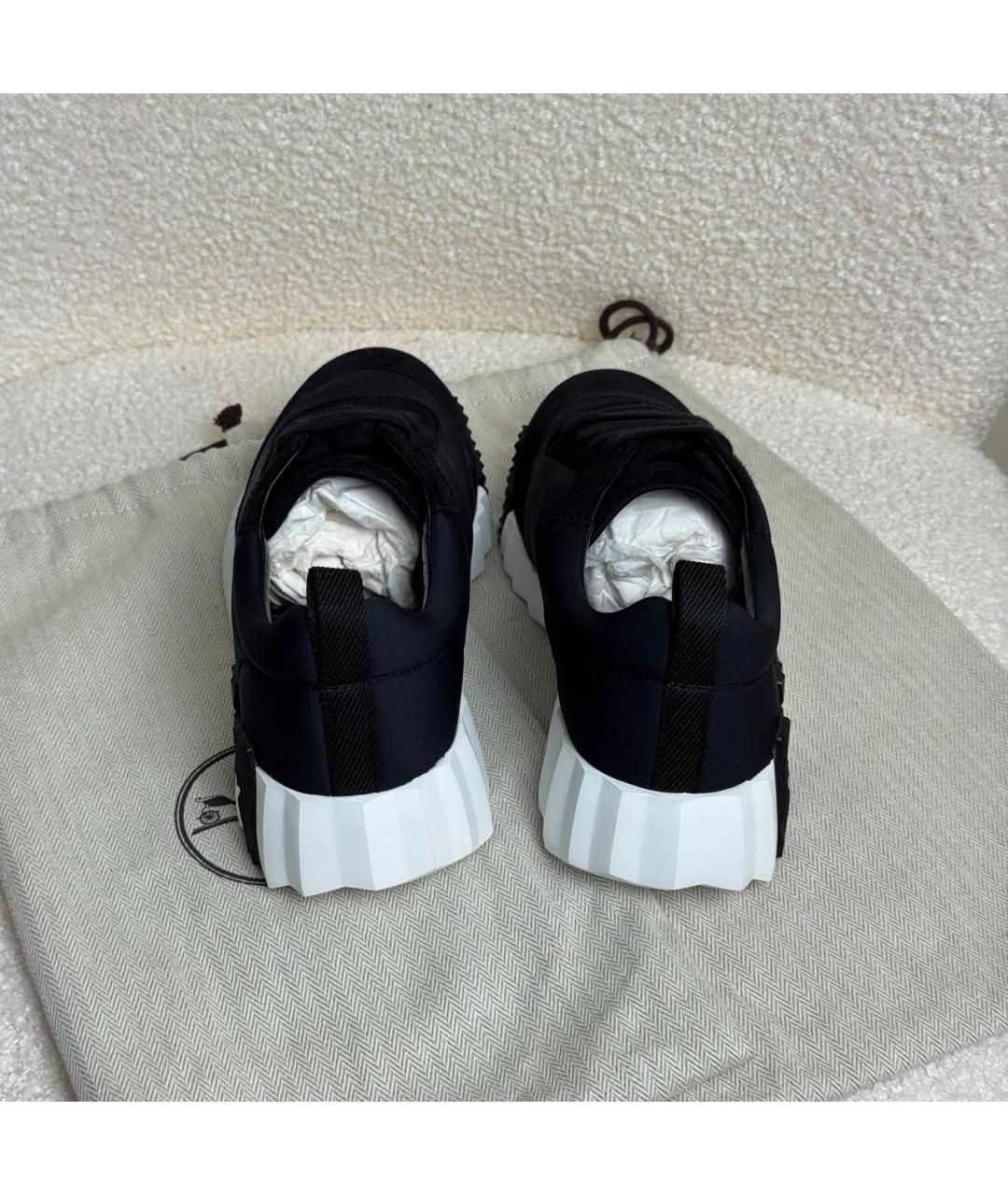 HERMES Черные замшевые кроссовки, фото 6