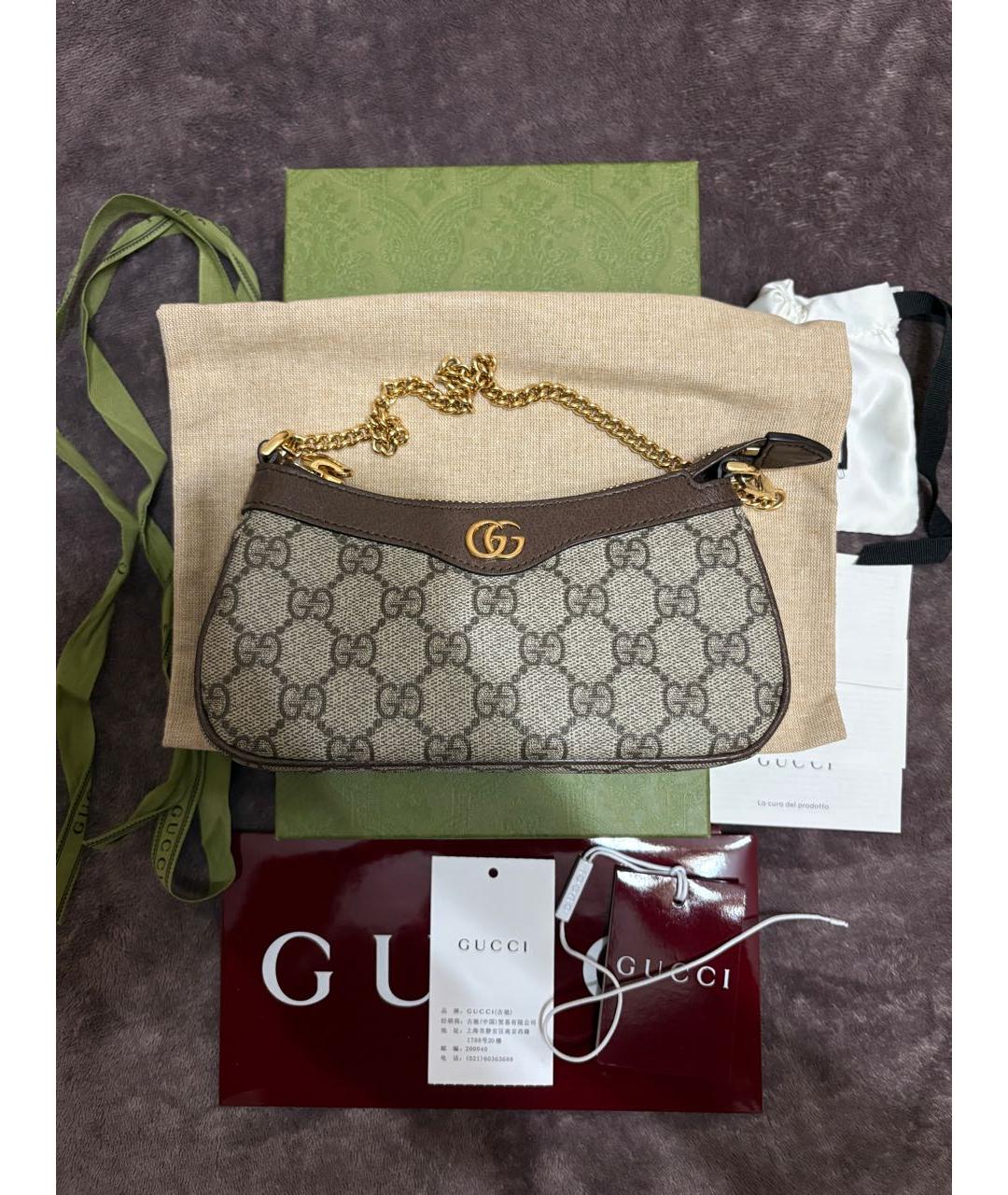 GUCCI Коричневая сумка с короткими ручками, фото 9