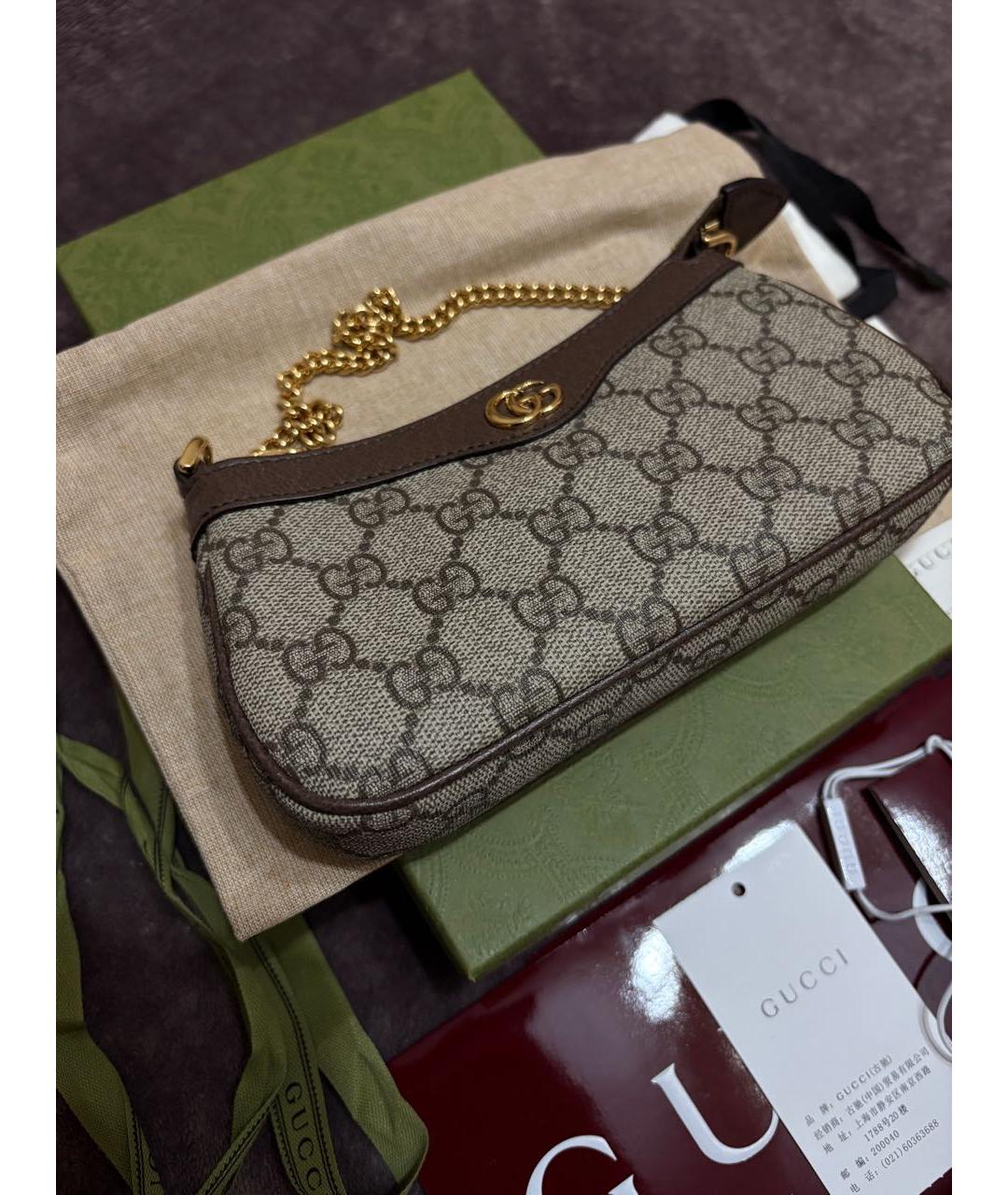 GUCCI Коричневая сумка с короткими ручками, фото 5