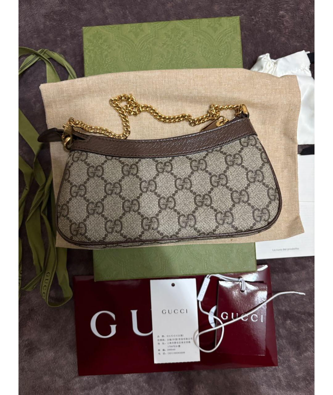 GUCCI Коричневая сумка с короткими ручками, фото 3