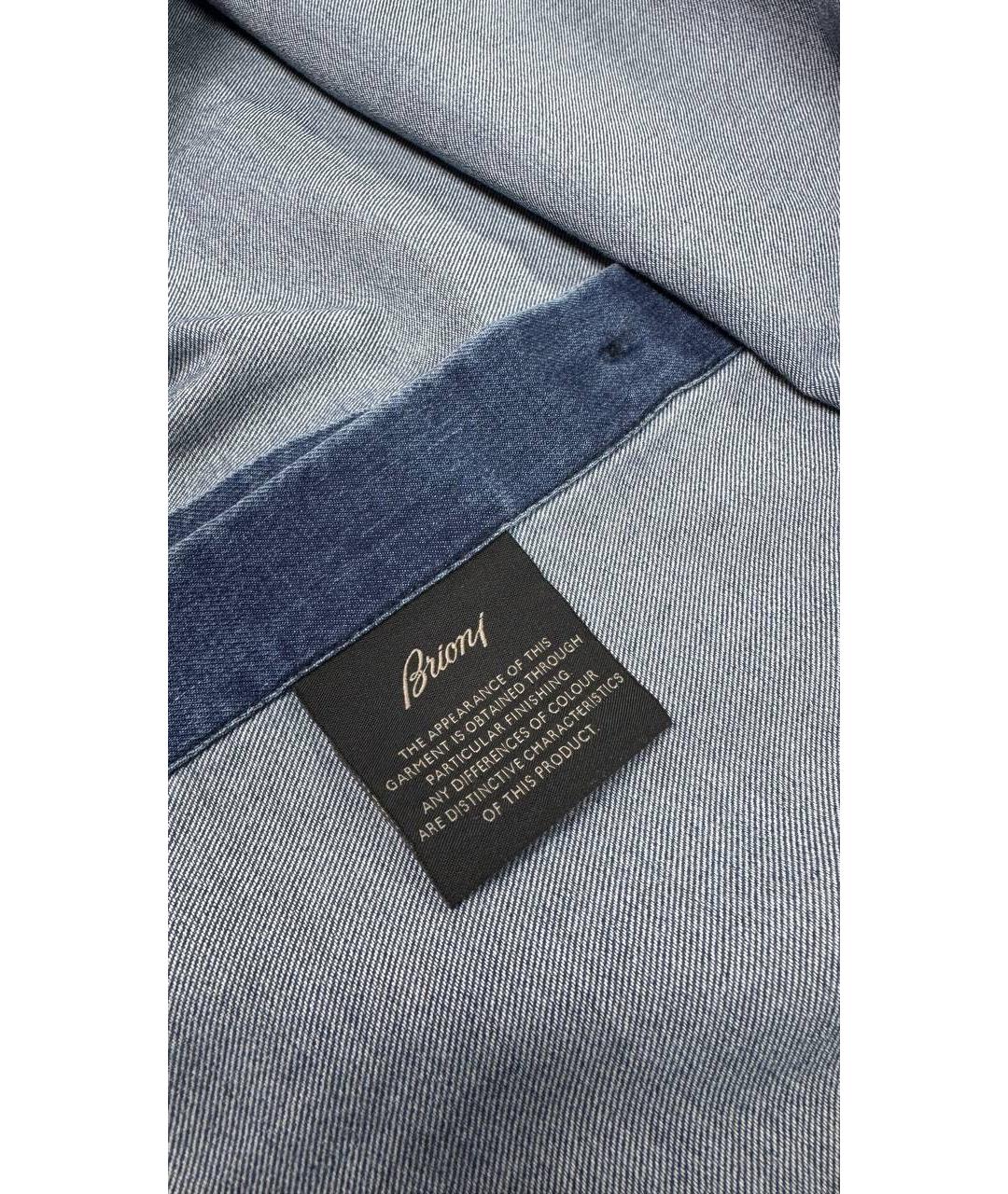 BRIONI Синяя хлопковая кэжуал рубашка, фото 4