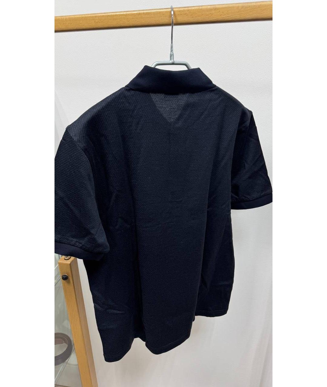 BRIONI Темно-синее хлопковое поло с коротким рукавом, фото 3