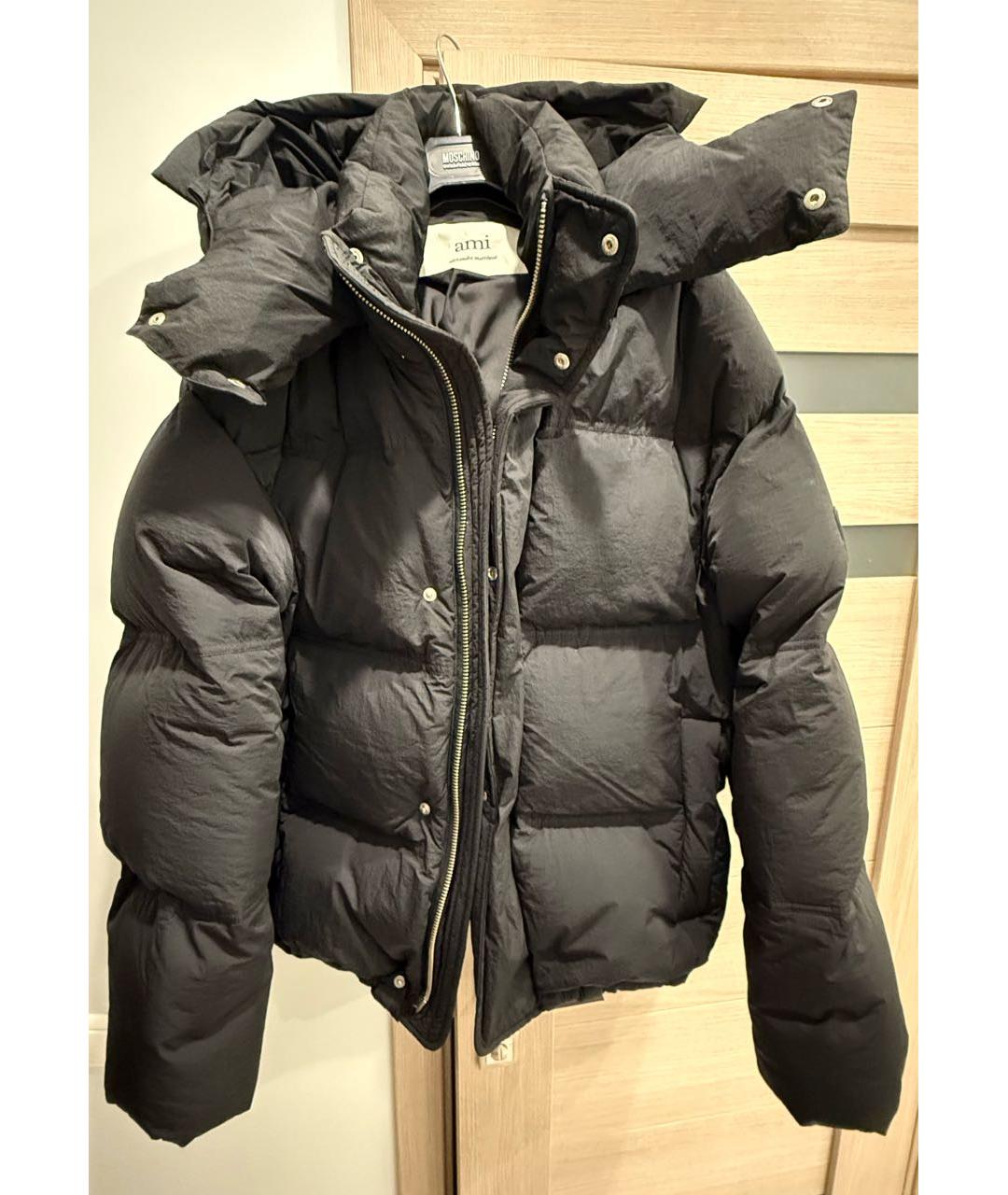 Ami Paris Черный полиэстеровый пуховик, фото 5