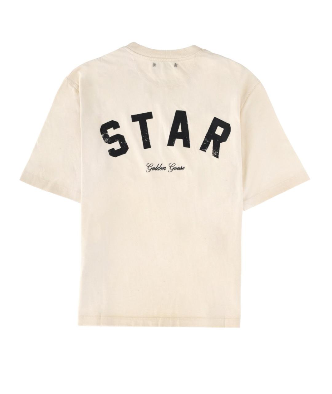 GOLDEN GOOSE DELUXE BRAND Белая хлопковая футболка, фото 2