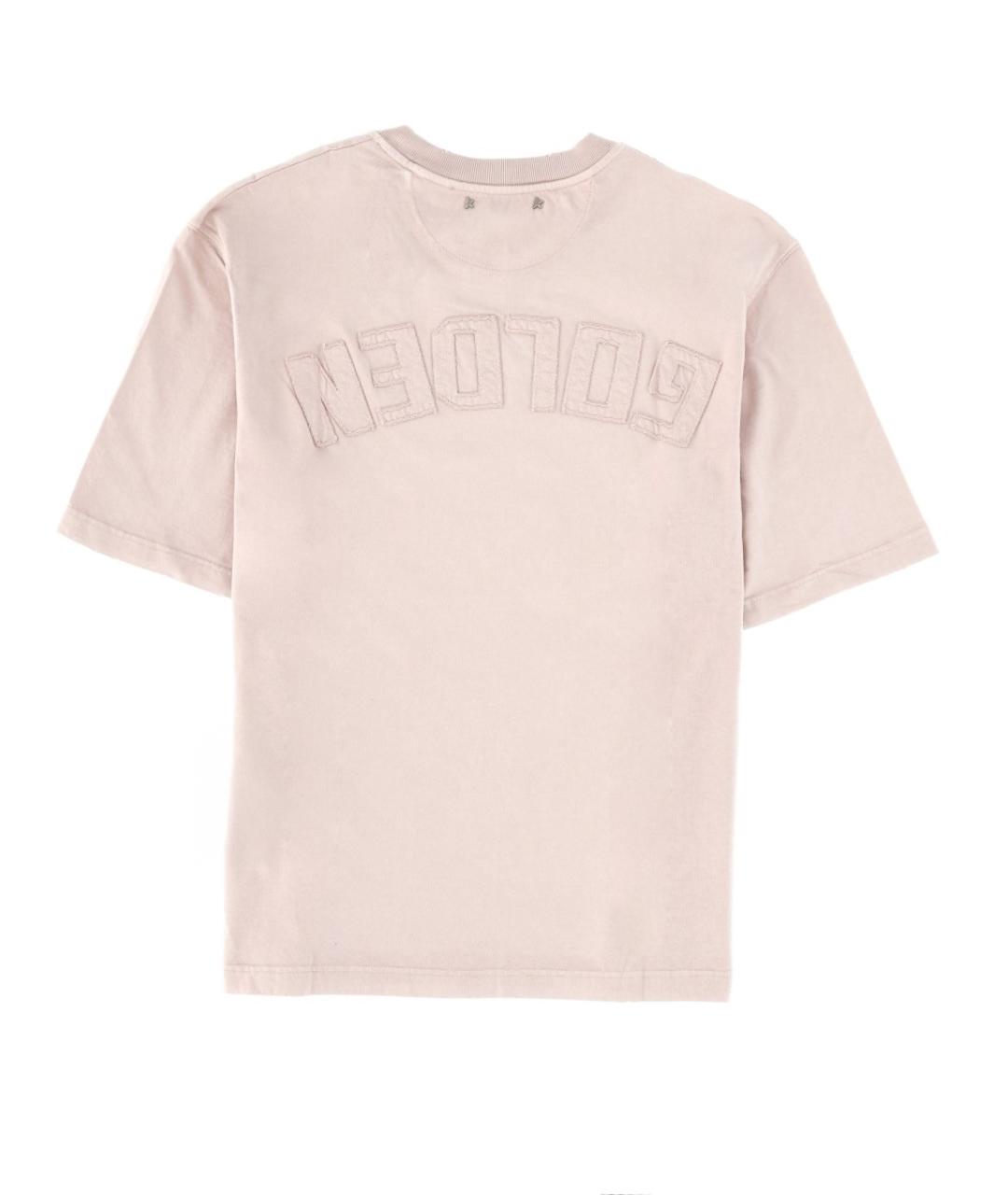 GOLDEN GOOSE DELUXE BRAND Розовая хлопковая футболка, фото 2