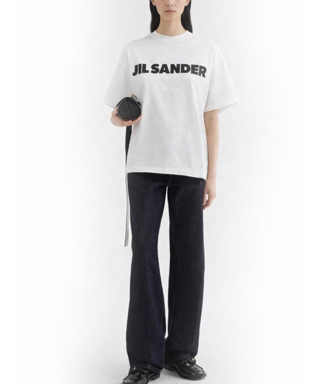 JIL SANDER Белая хлопковая футболка, фото 2