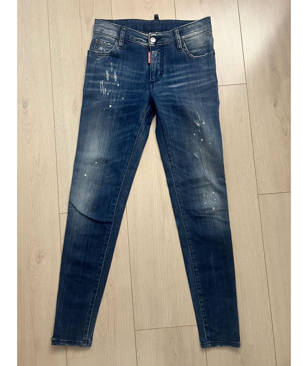 DSQUARED2 Синие хлопковые джинсы слим, фото 8