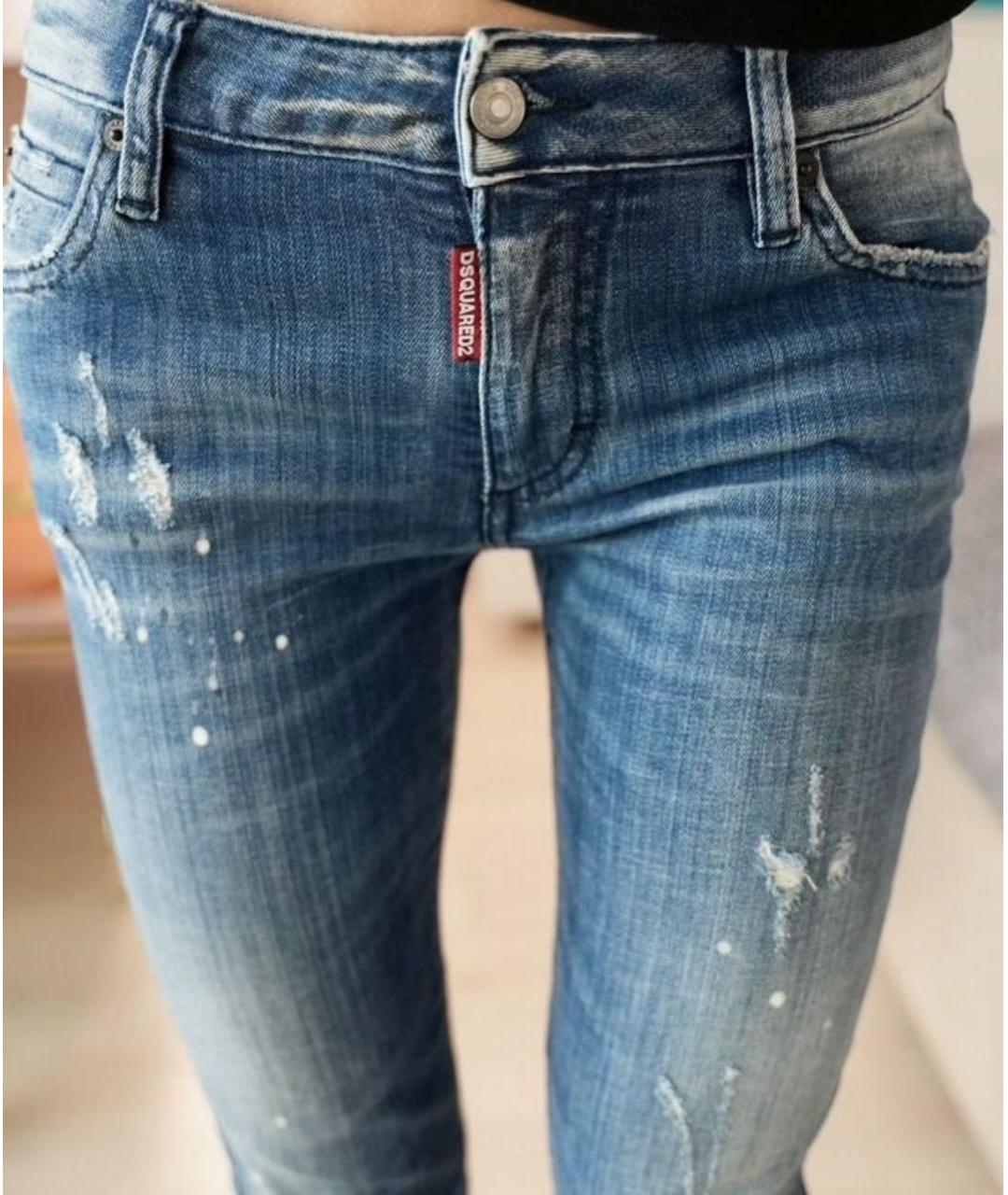 DSQUARED2 Синие хлопковые джинсы слим, фото 2