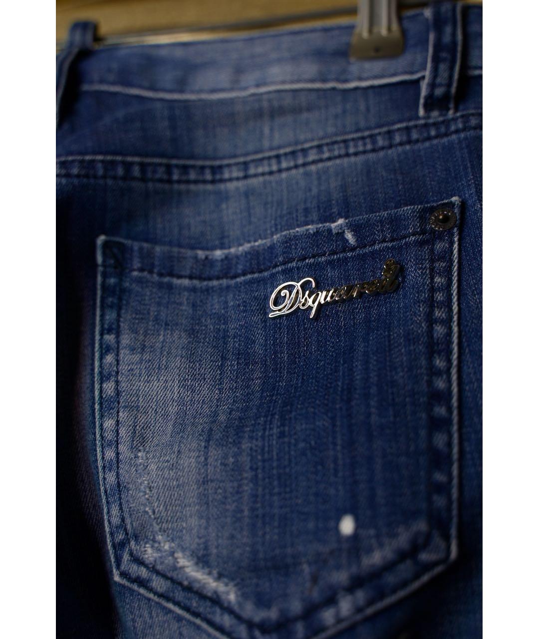 DSQUARED2 Синие хлопковые джинсы слим, фото 6
