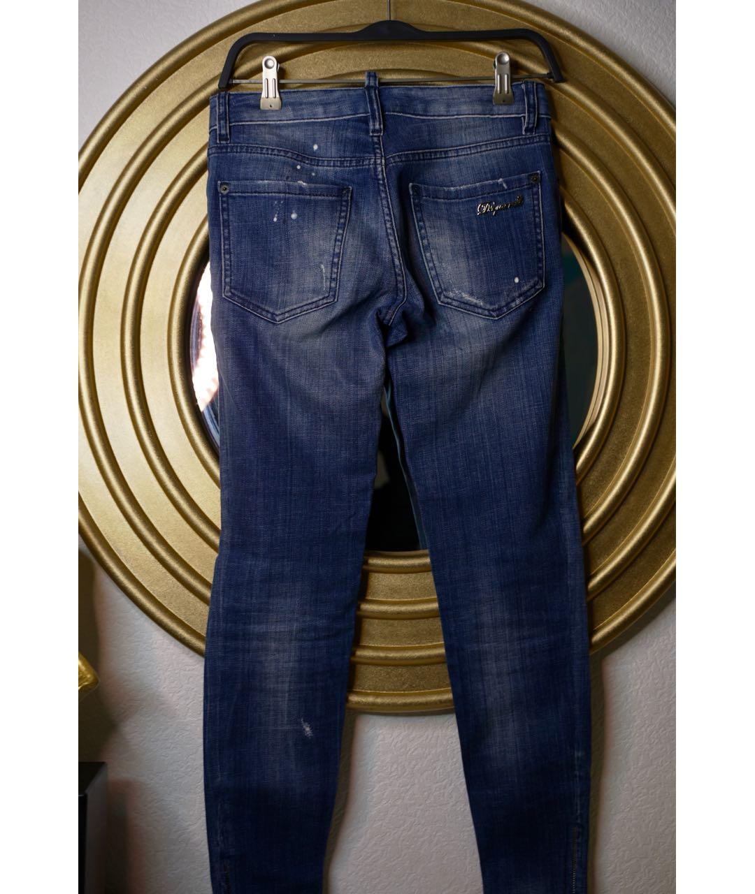 DSQUARED2 Синие хлопковые джинсы слим, фото 3