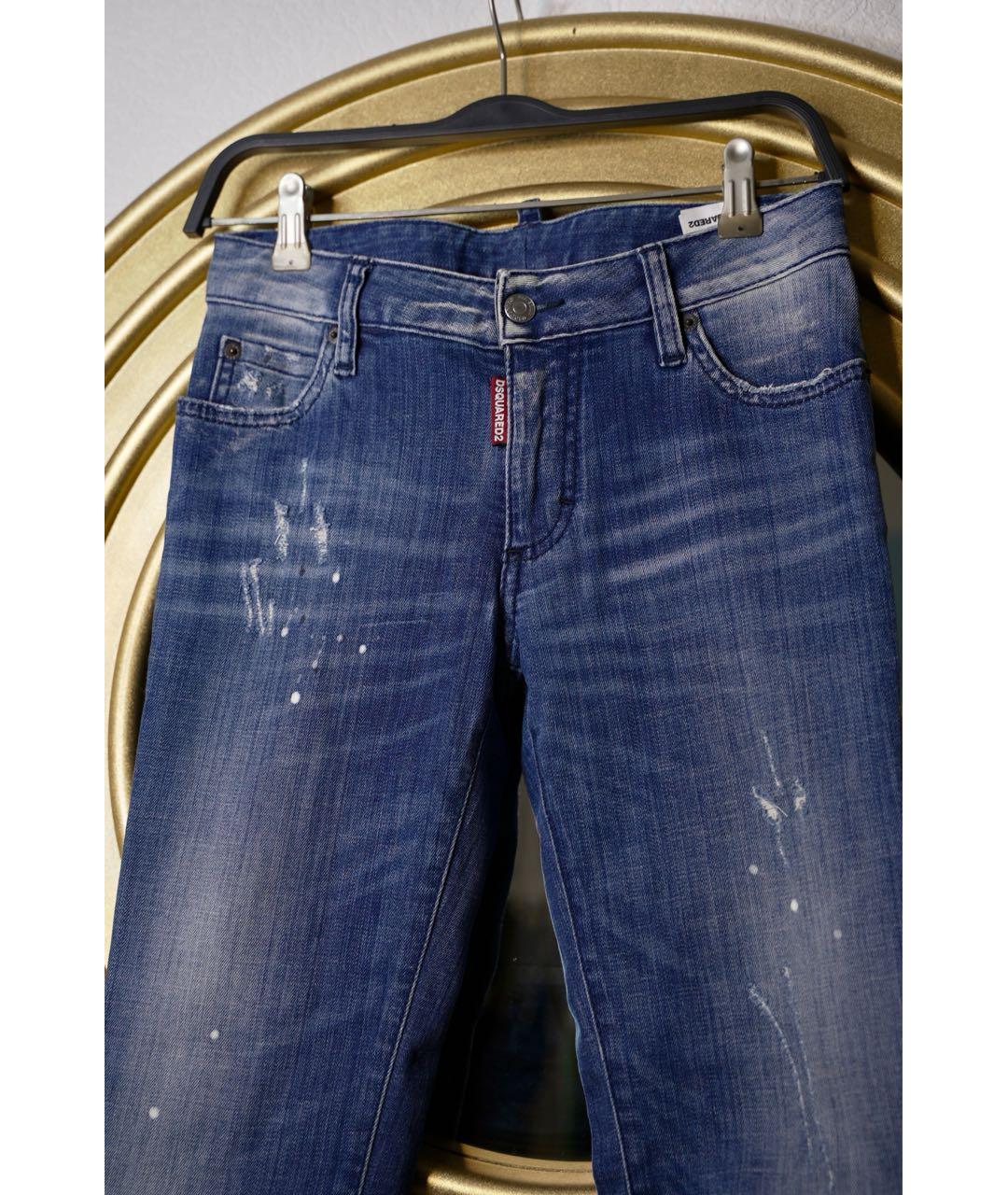 DSQUARED2 Синие хлопковые джинсы слим, фото 5