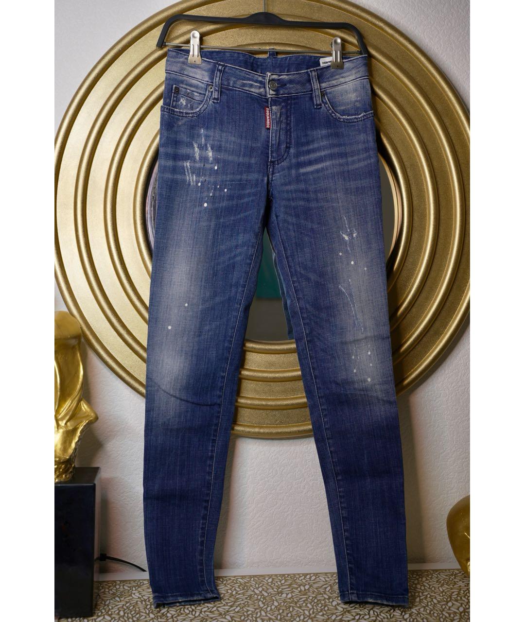 DSQUARED2 Синие хлопковые джинсы слим, фото 2