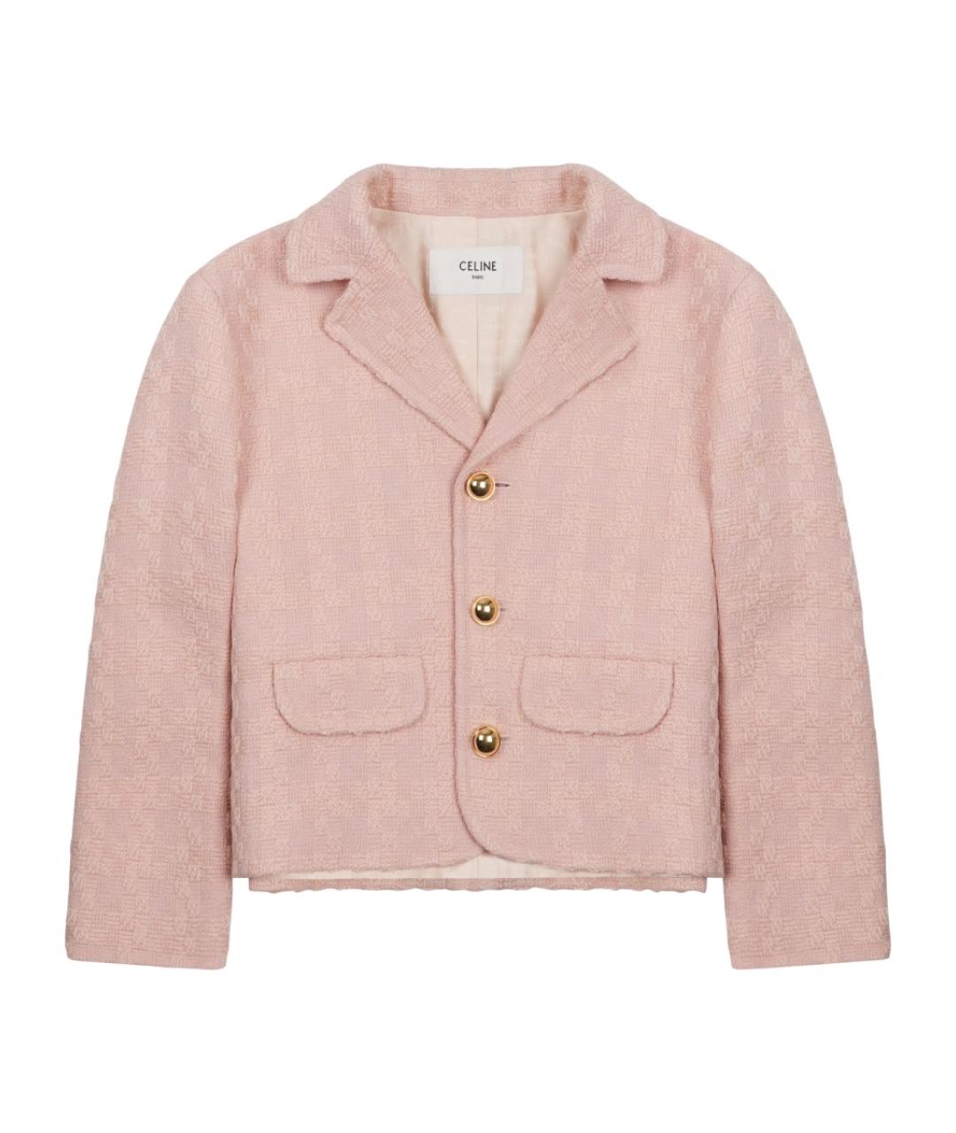 CELINE Розовый шерстяной жакет/пиджак, фото 1