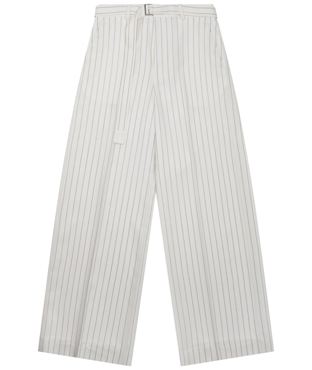 SACAI Белые шерстяные прямые брюки, фото 1