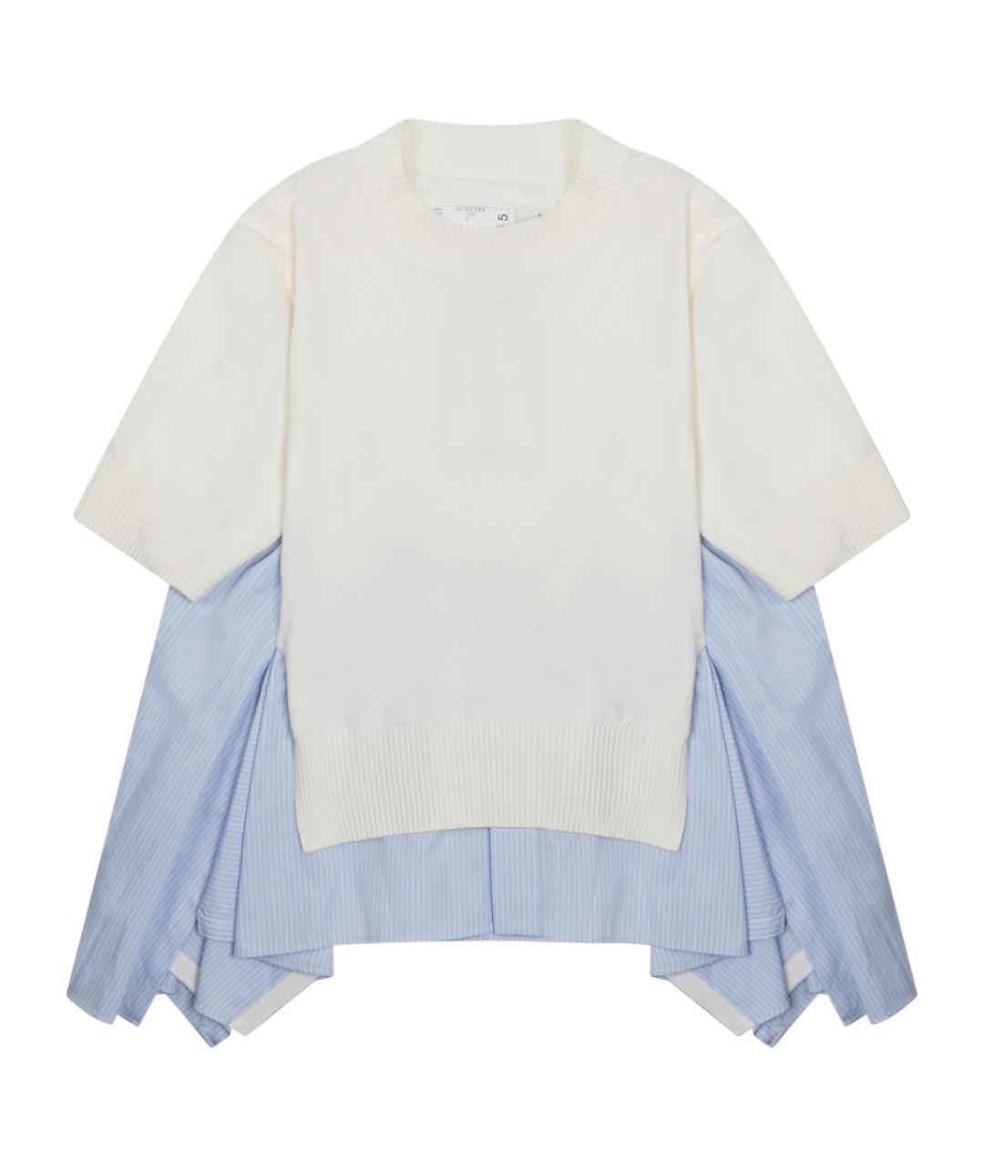 SACAI Белый хлопковый джемпер / свитер, фото 1