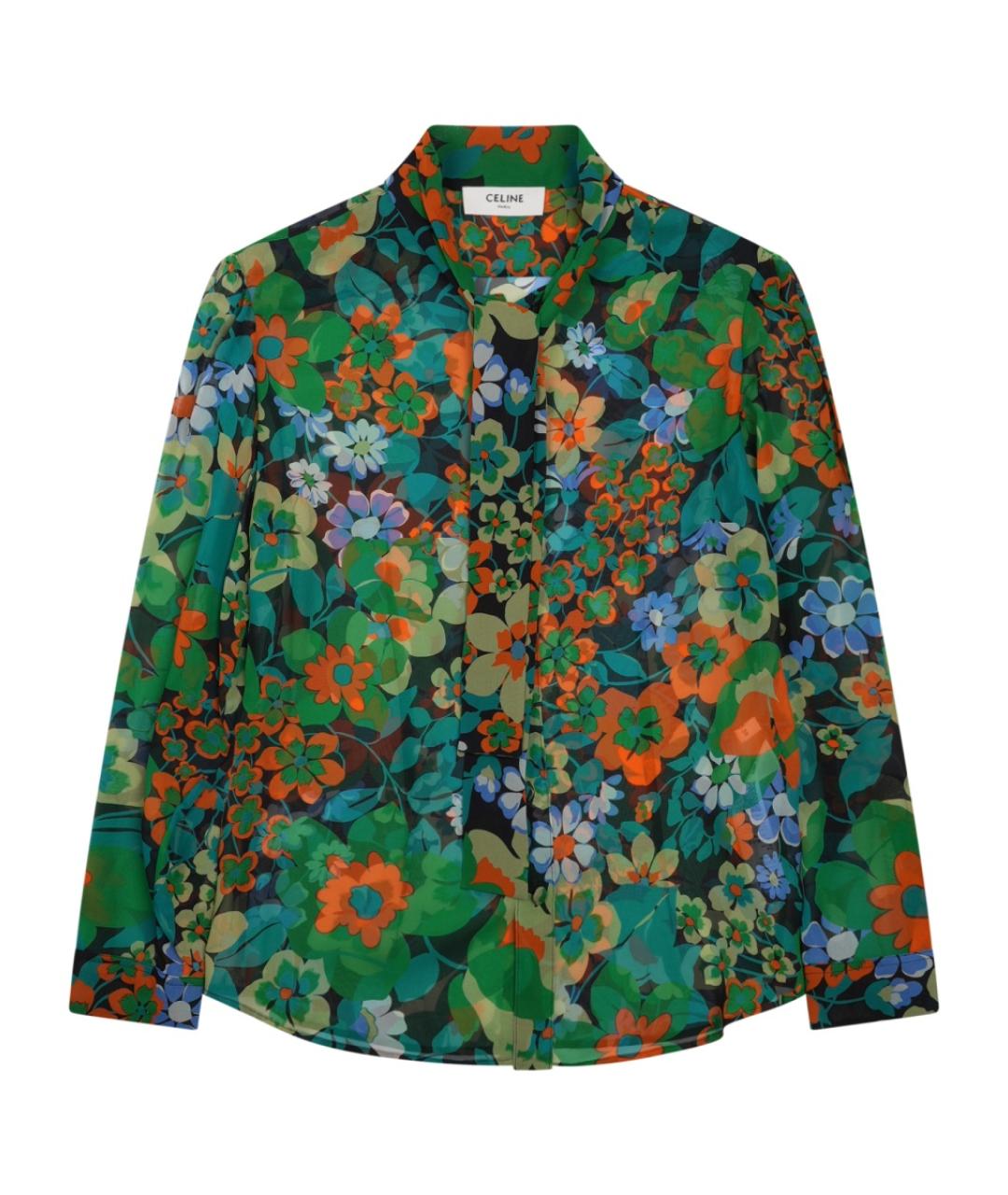 CELINE Мульти шелковая рубашка, фото 1