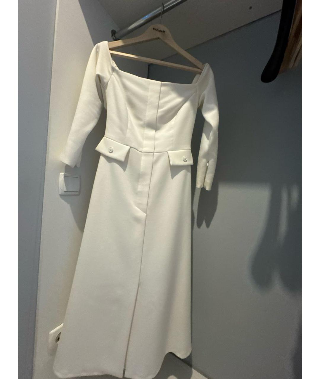 12 STOREEZ Белое ацетатное коктейльное платье, фото 4