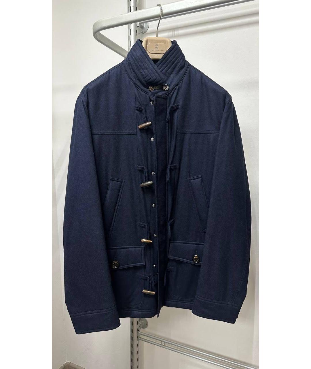 BRUNELLO CUCINELLI Темно-синее кашемировое пальто, фото 8