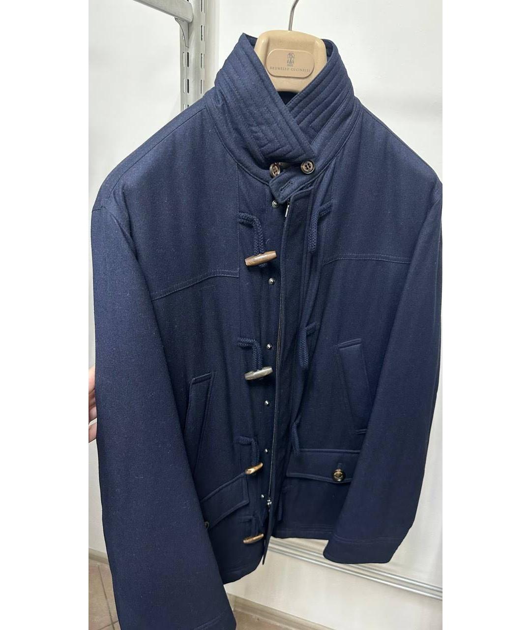 BRUNELLO CUCINELLI Темно-синее кашемировое пальто, фото 2