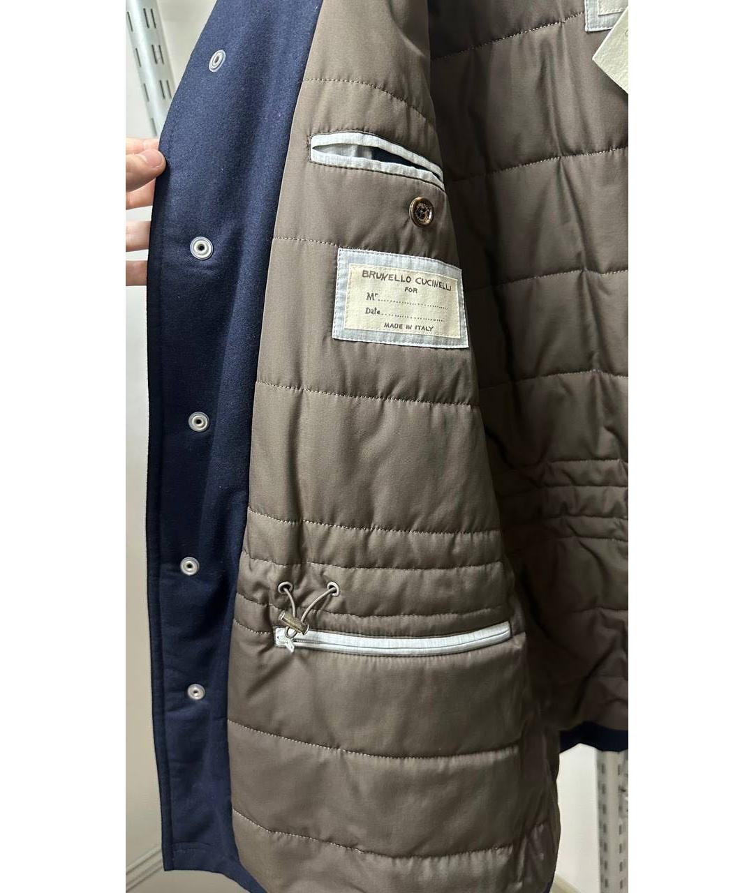 BRUNELLO CUCINELLI Темно-синее кашемировое пальто, фото 4