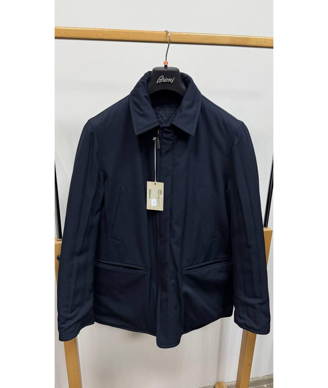 BRIONI Темно-синяя полиамидовая куртка, фото 4