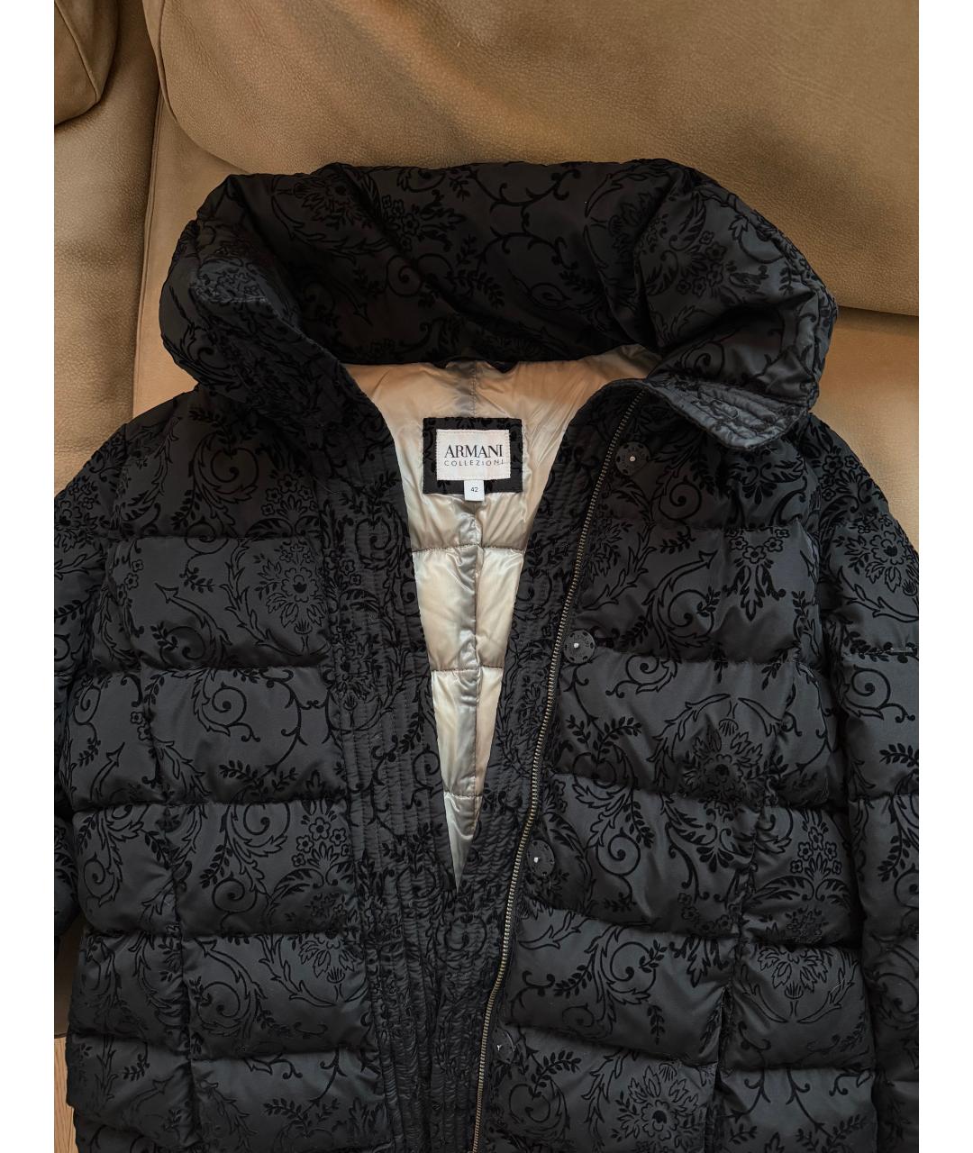 ARMANI COLLEZIONI Черная полиэстеровая куртка, фото 3