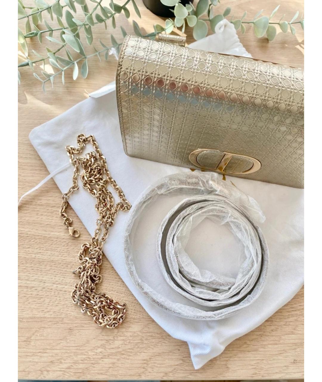 CHRISTIAN DIOR Золотая поясная сумка из лакированной кожи, фото 6