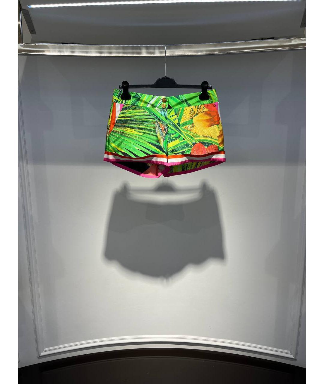 ROBERTO CAVALLI Мульти шелковые шорты, фото 4