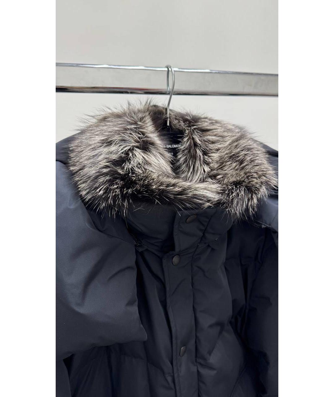 YVES SALOMON Темно-синий полиэстеровый пуховик, фото 3