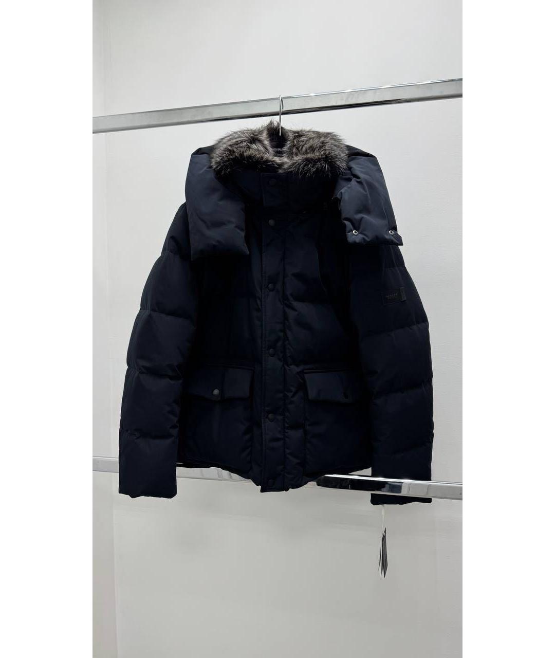 YVES SALOMON Темно-синий полиэстеровый пуховик, фото 2