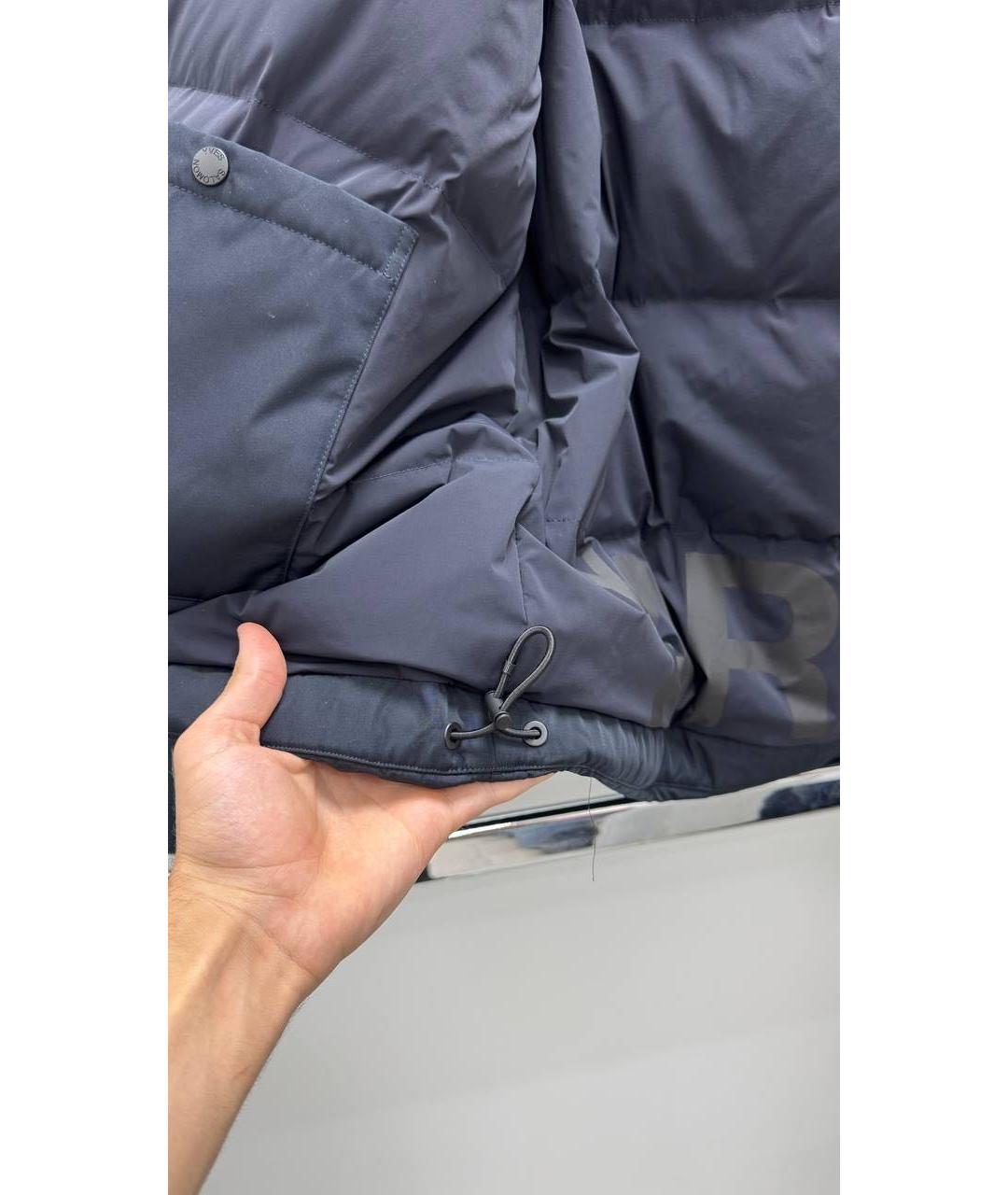 YVES SALOMON Темно-синий полиэстеровый пуховик, фото 6