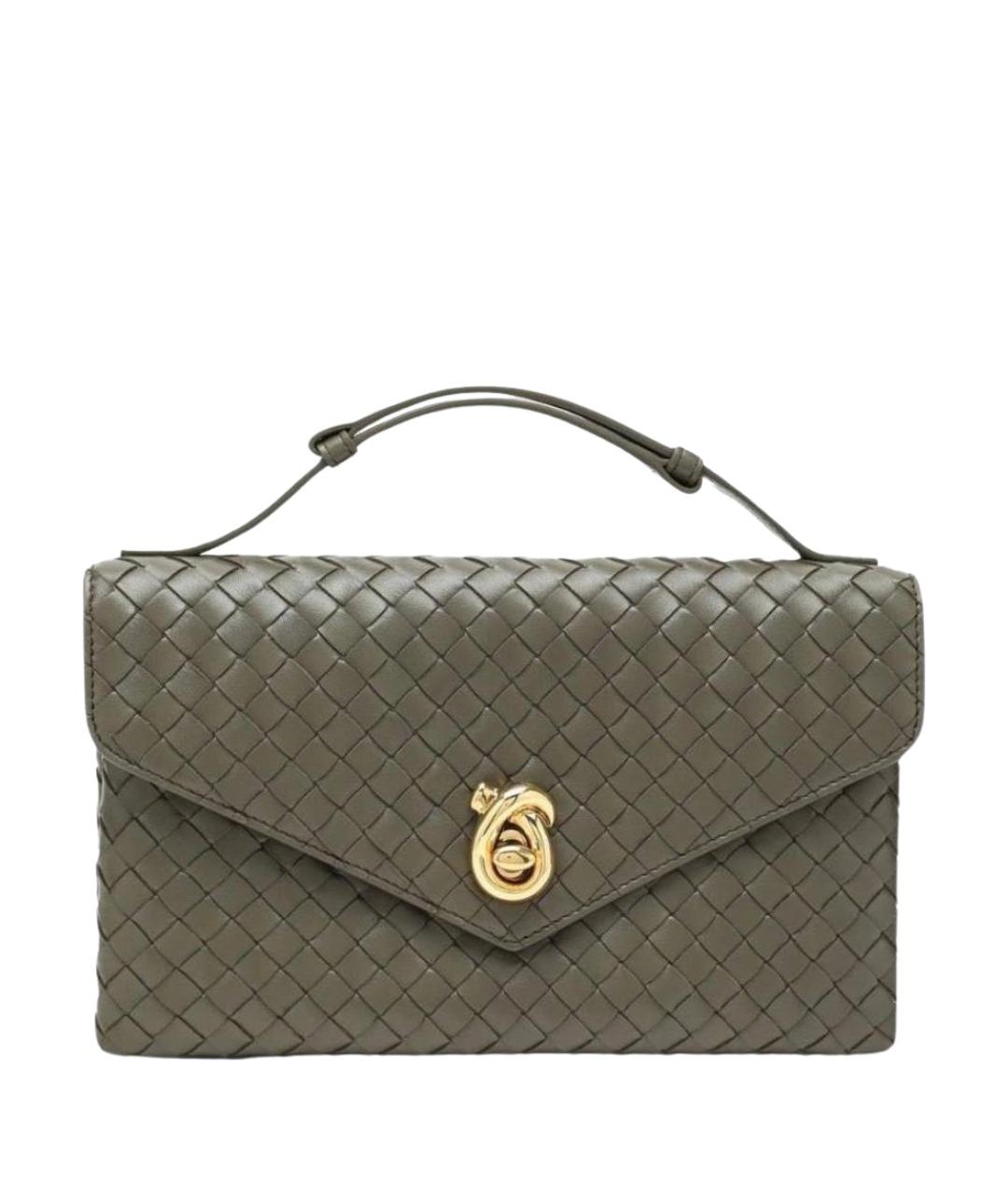 BOTTEGA VENETA Хаки кожаная сумка через плечо, фото 1