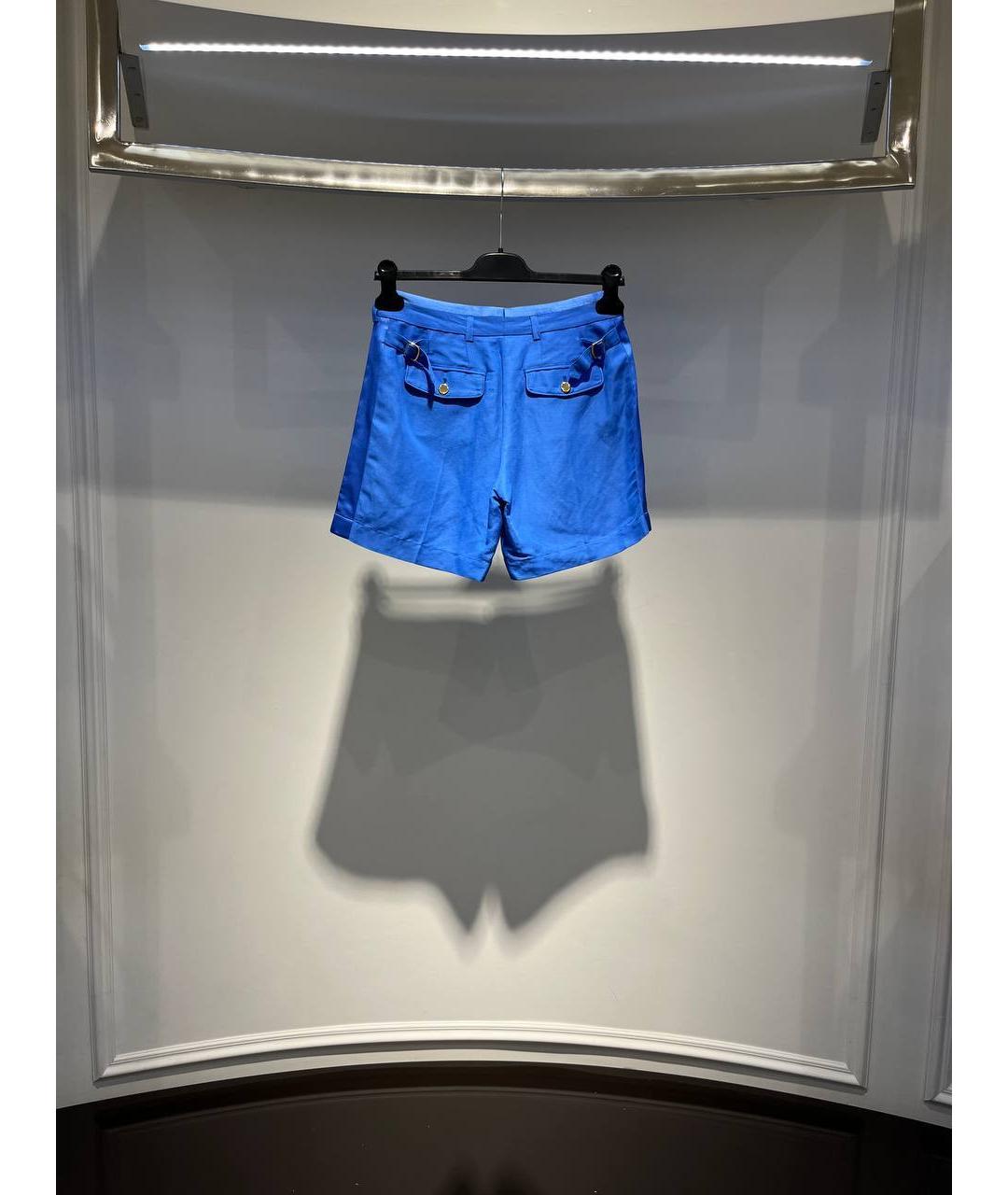 ROBERTO CAVALLI Синие льняные шорты, фото 3