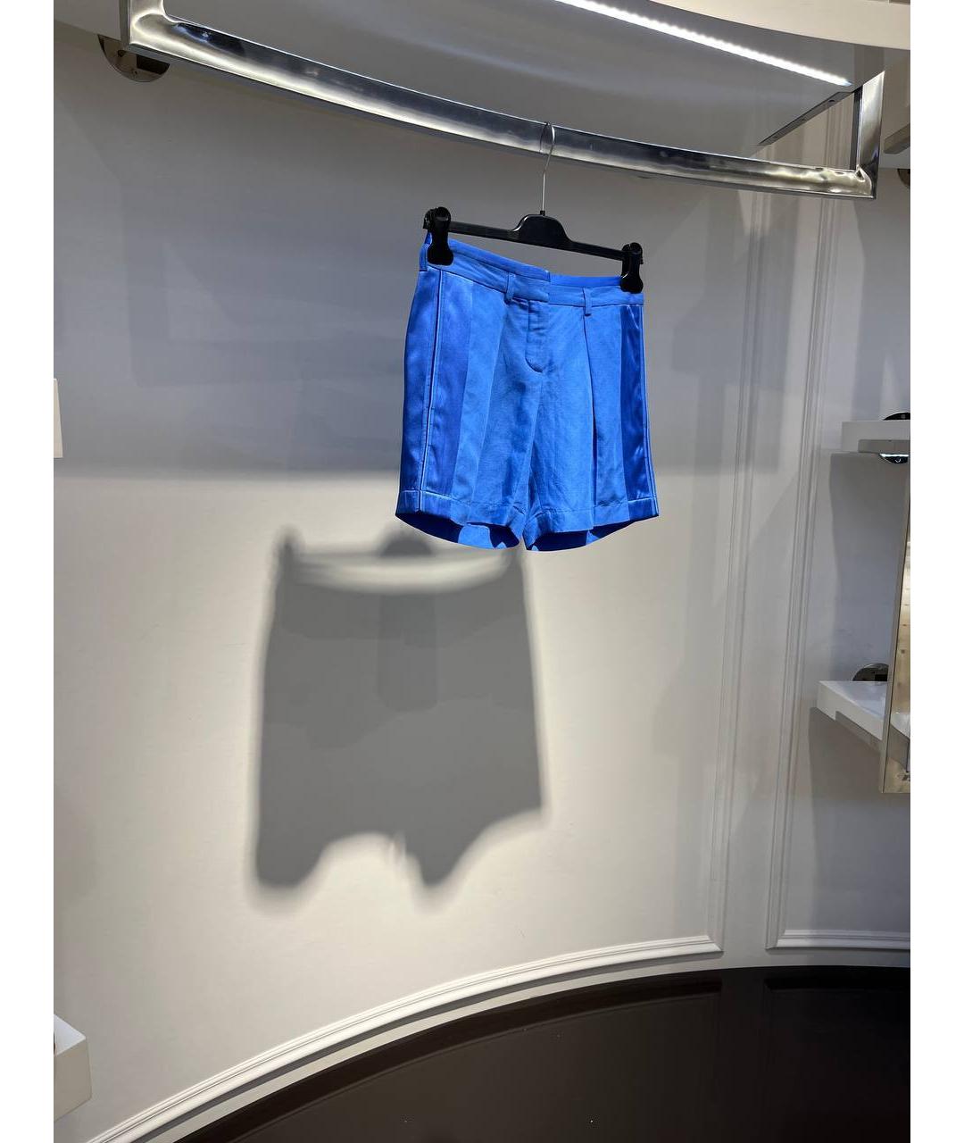 ROBERTO CAVALLI Синие льняные шорты, фото 2