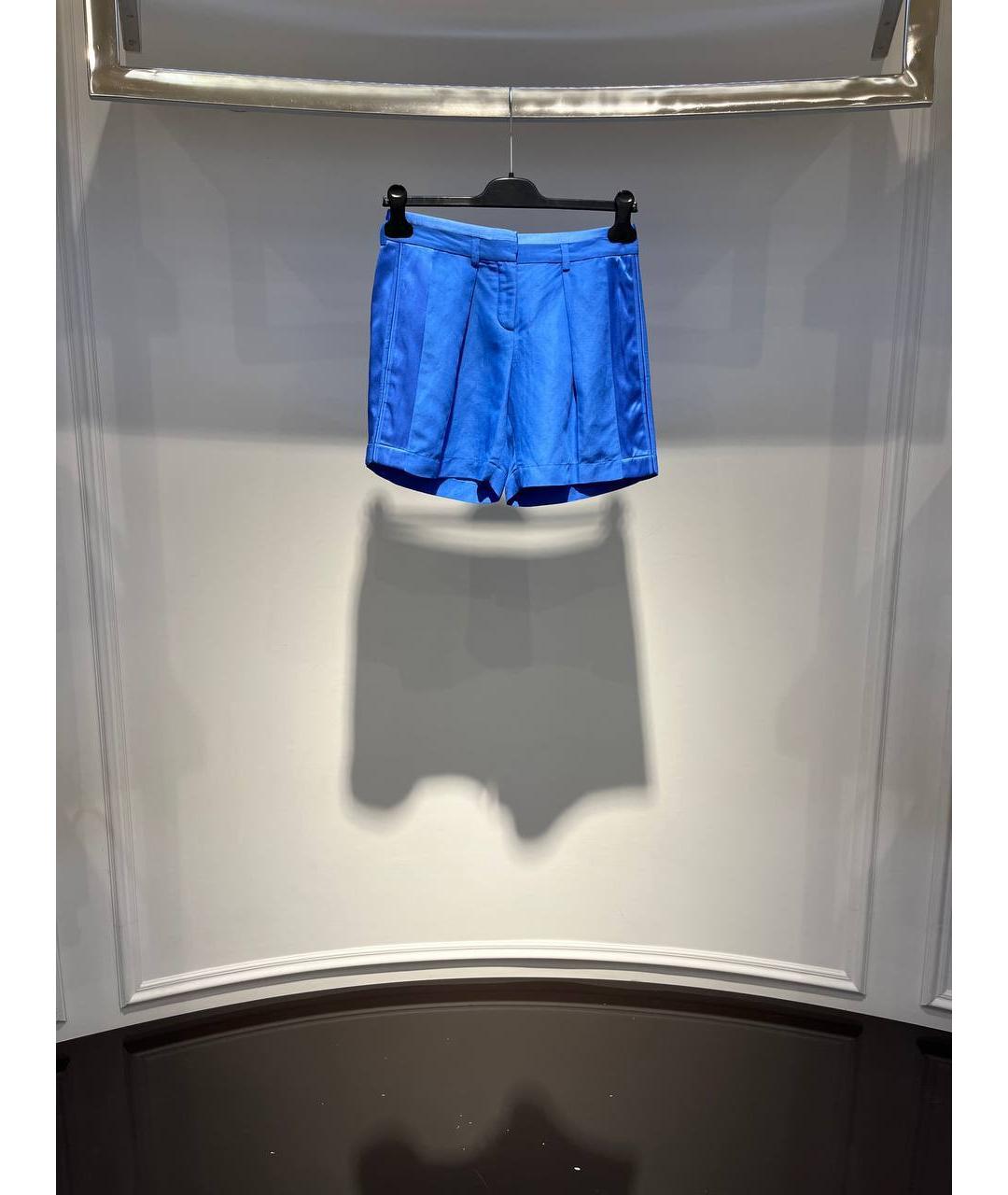 ROBERTO CAVALLI Синие льняные шорты, фото 4