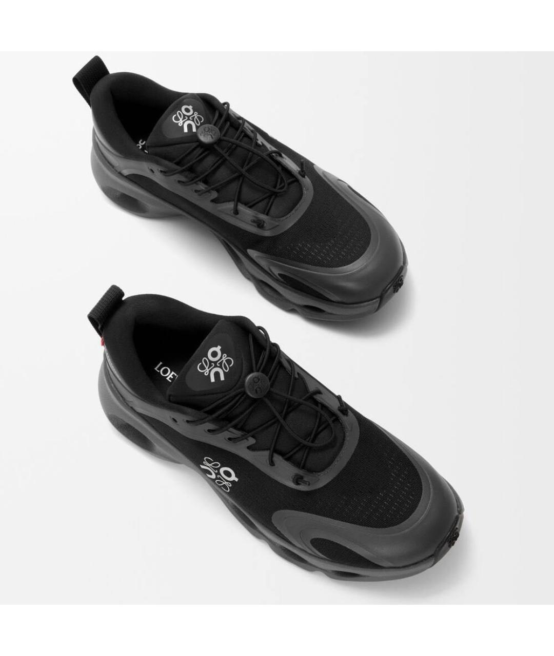 LOEWE Черные текстильные низкие кроссовки / кеды, фото 2
