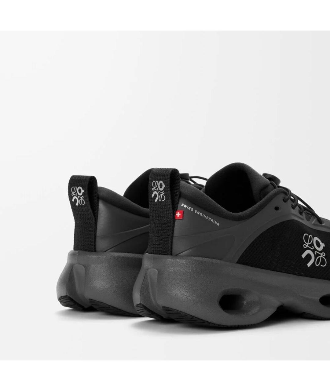 LOEWE Черные текстильные низкие кроссовки / кеды, фото 4