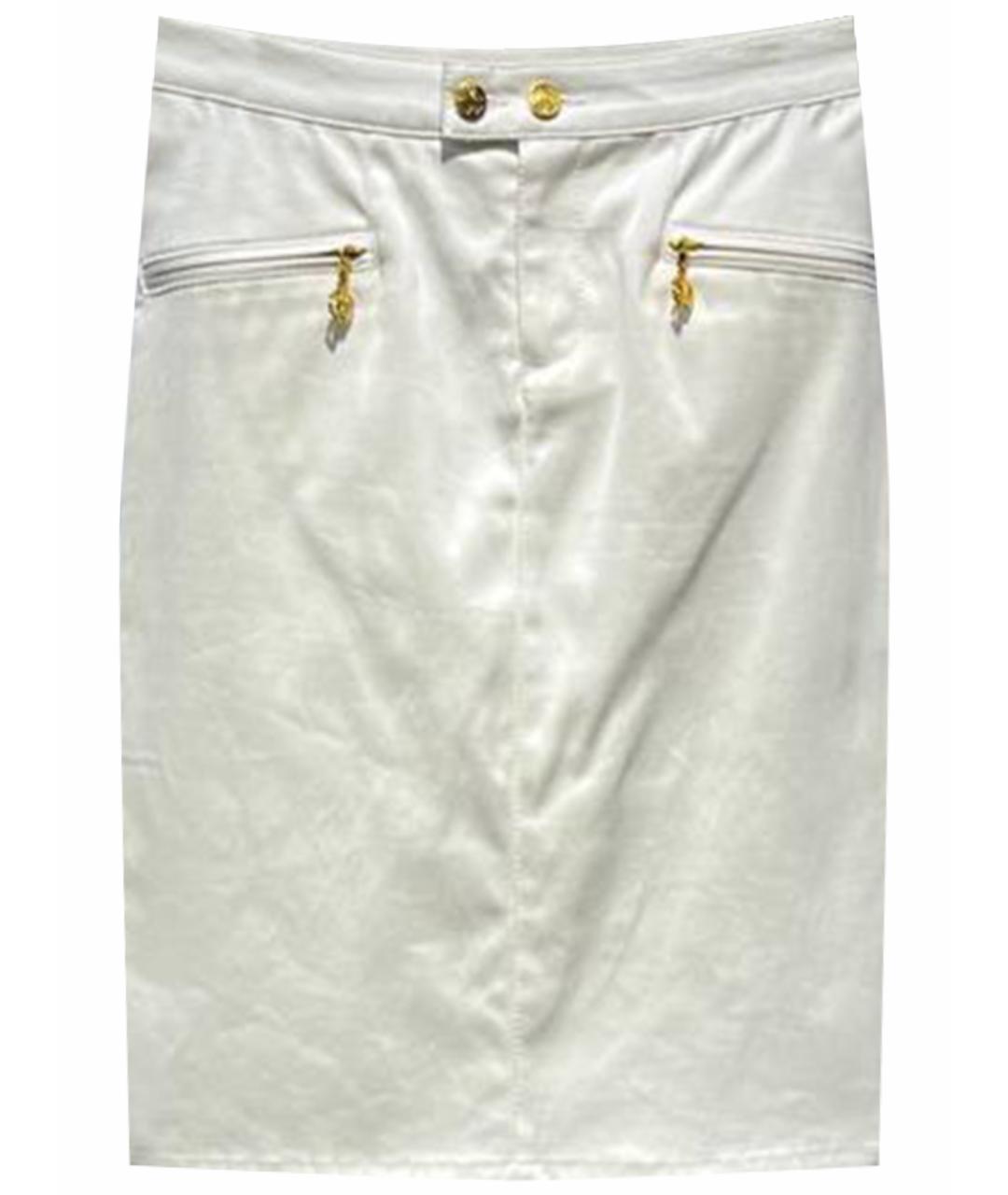 ROBERTO CAVALLI Белая хлопковая юбка миди, фото 1