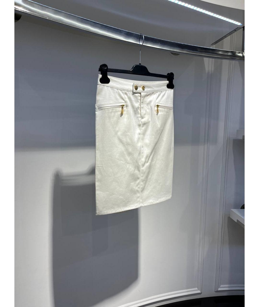 ROBERTO CAVALLI Белая хлопковая юбка миди, фото 2