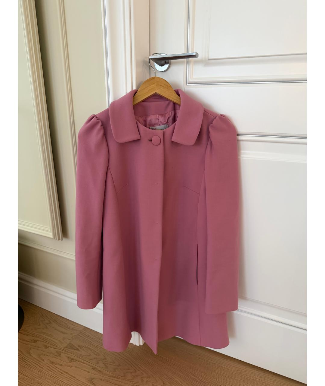 RED VALENTINO Розовое вискозное пальто, фото 2