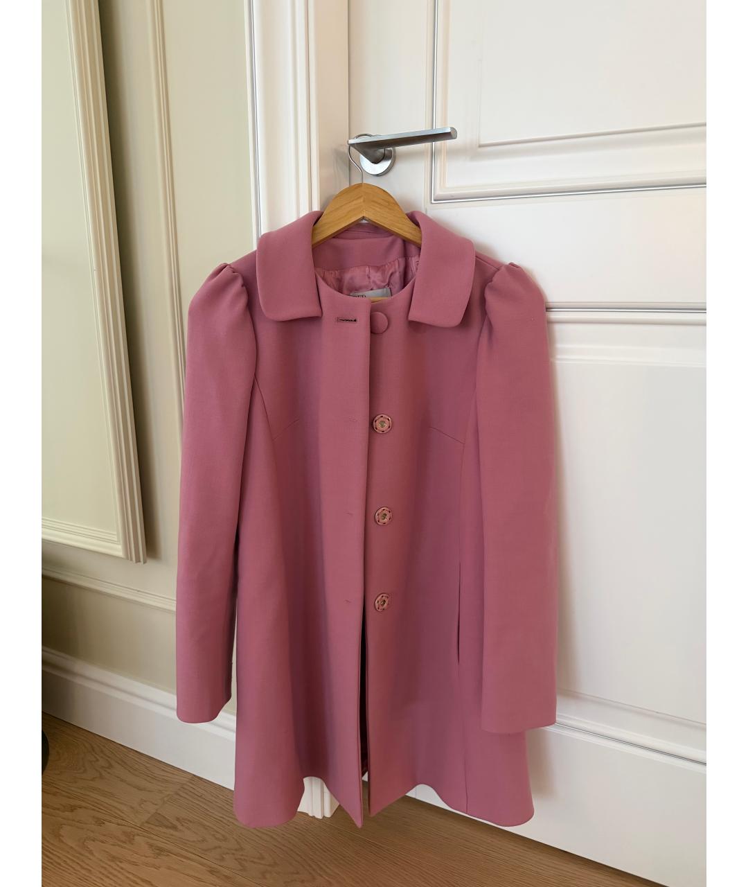 RED VALENTINO Розовое вискозное пальто, фото 3