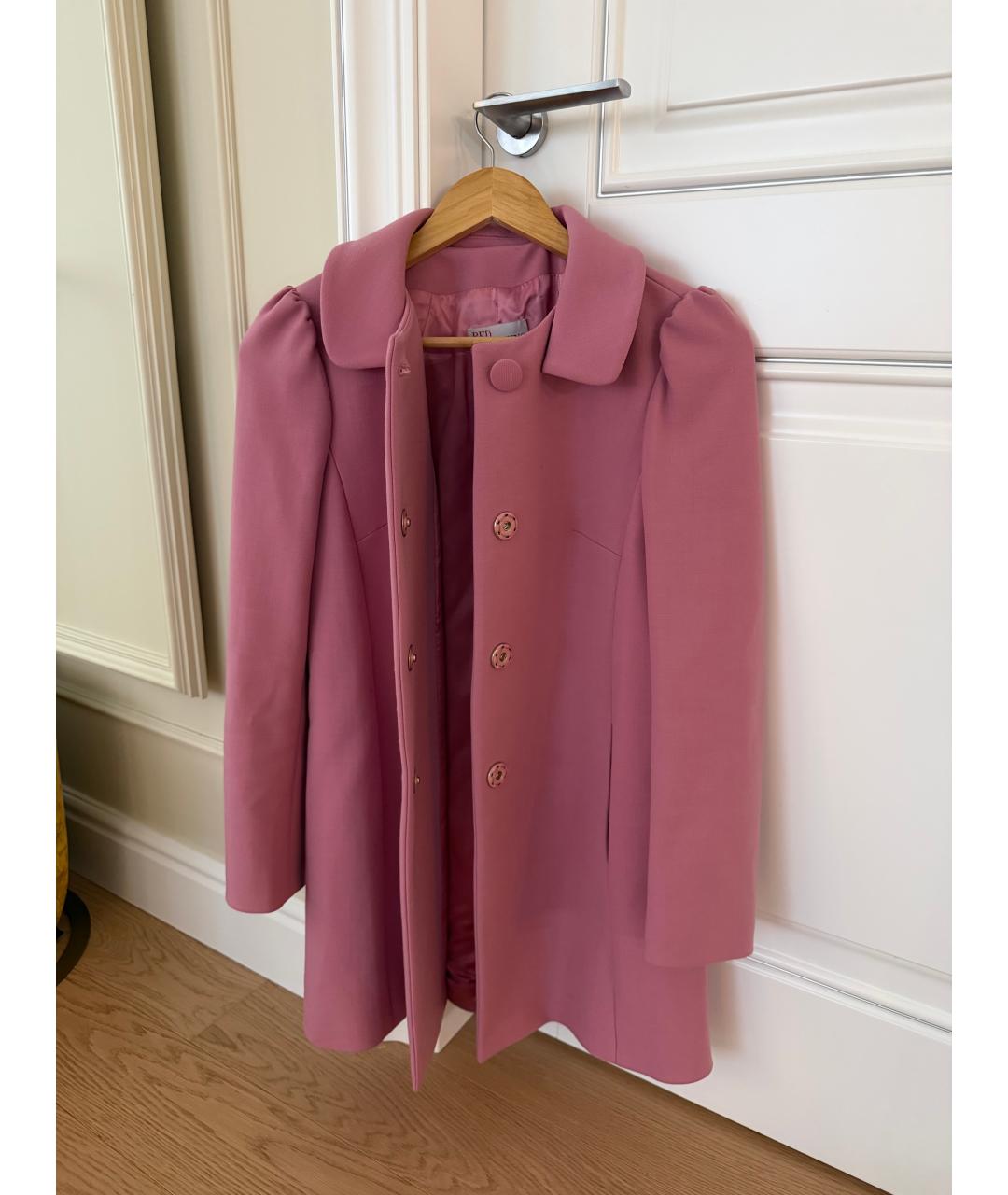 RED VALENTINO Розовое вискозное пальто, фото 6