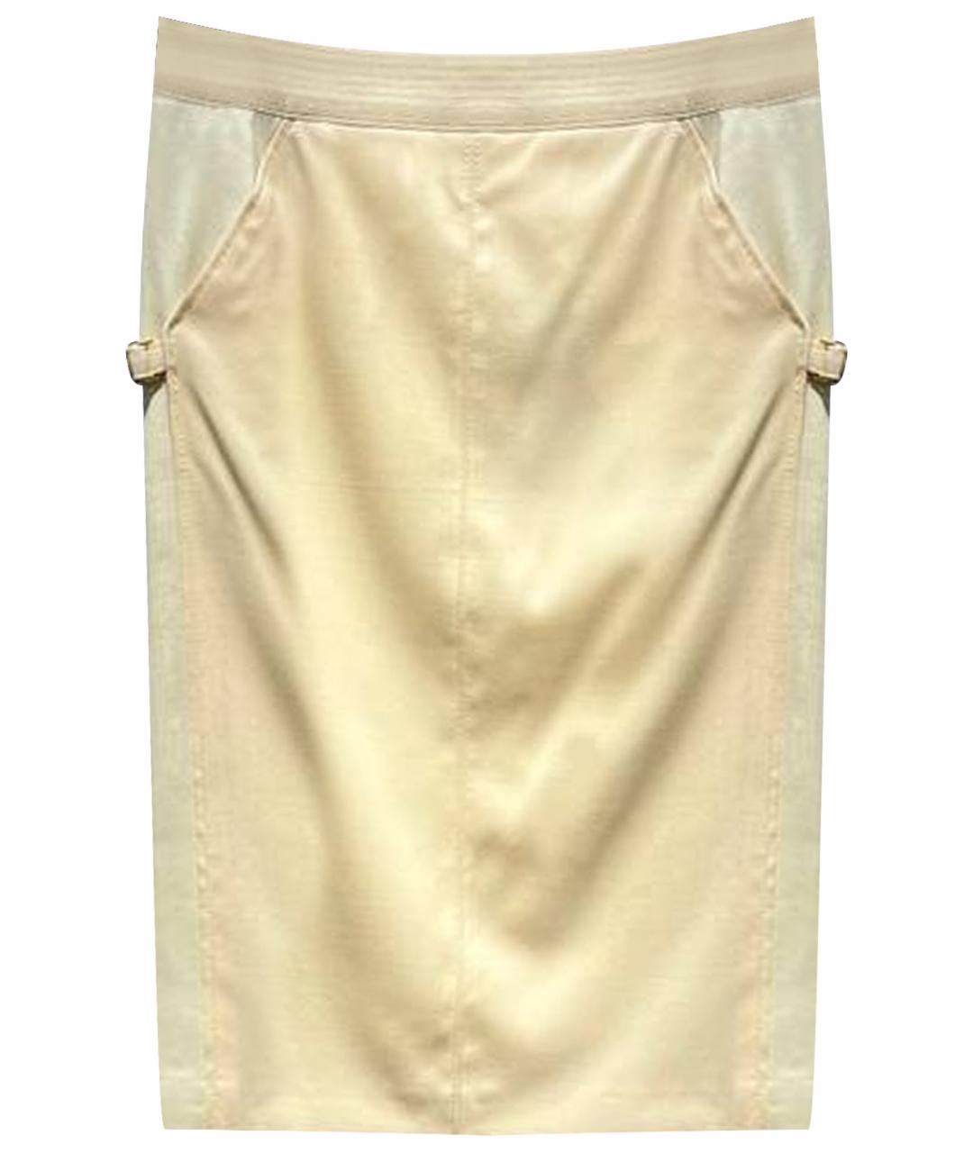 ROBERTO CAVALLI Бежевая шерстяная юбка миди, фото 1